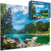Bergpanorama mit Hund Puzzle