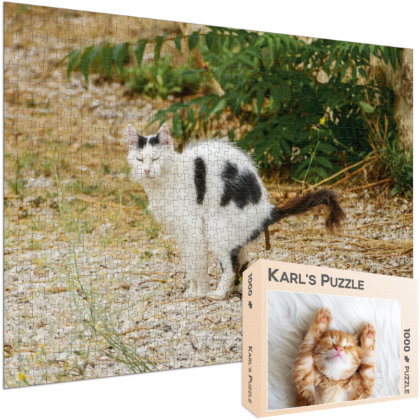 lustiges Puzzle mit Katze, als Scherzartikel oder Scherzgeschenk